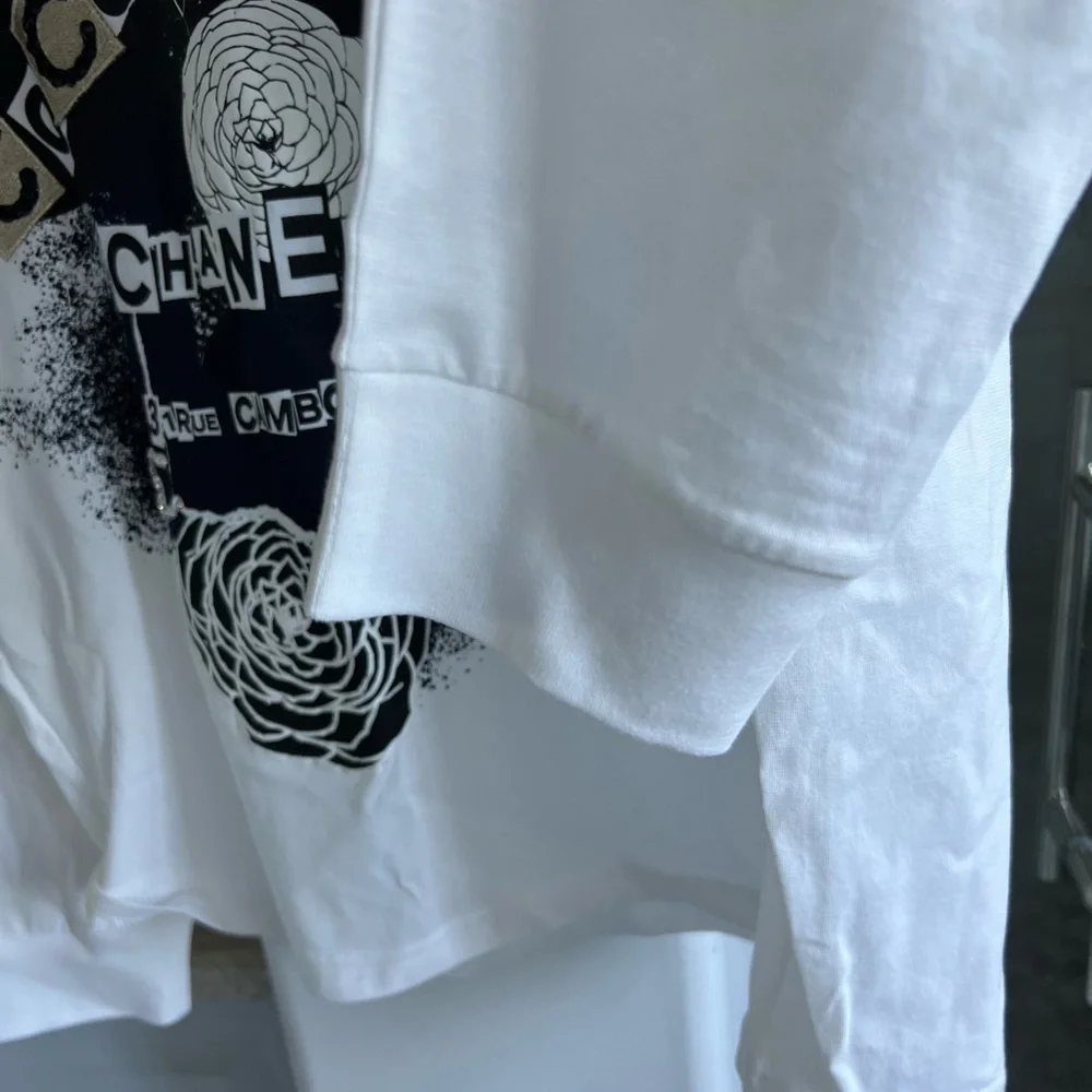 CHANEL COCO CHANEL LOGO SEQUINS LONG-SLEEVE SHIRT